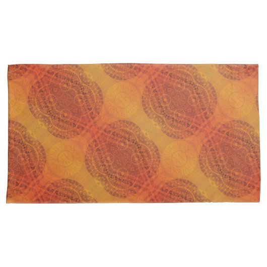 aanvaarding | Rode Sinaasappel Gele Boho Medallion Kussensloop (Voorkant-Rechts)