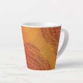 aanvaarding | Rode Sinaasappel Gele Boho Medallion Latte Mok (Rechterhoek)