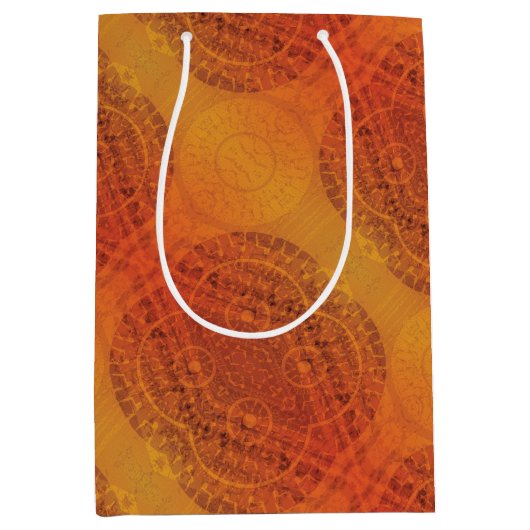 aanvaarding | Rode Sinaasappel Gele Boho Medallion Medium Cadeauzakje (Voorkant)