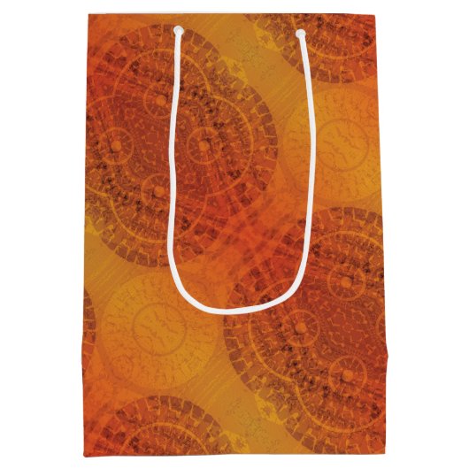 aanvaarding | Rode Sinaasappel Gele Boho Medallion Medium Cadeauzakje (Achterkant)