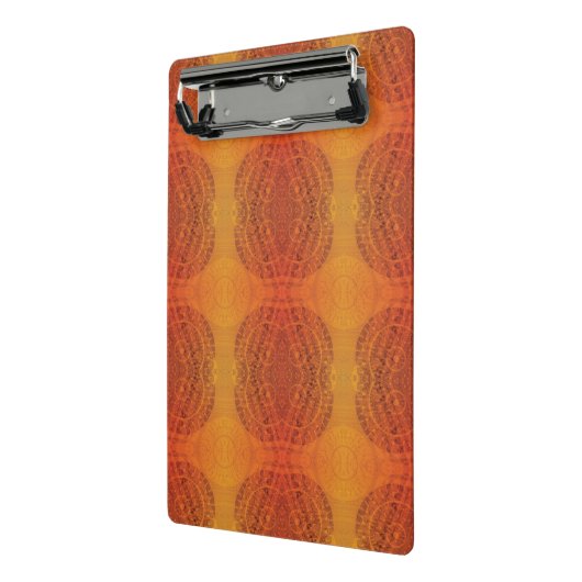 aanvaarding | Rode Sinaasappel Gele Boho Medallion Mini Klembord (Angled2)