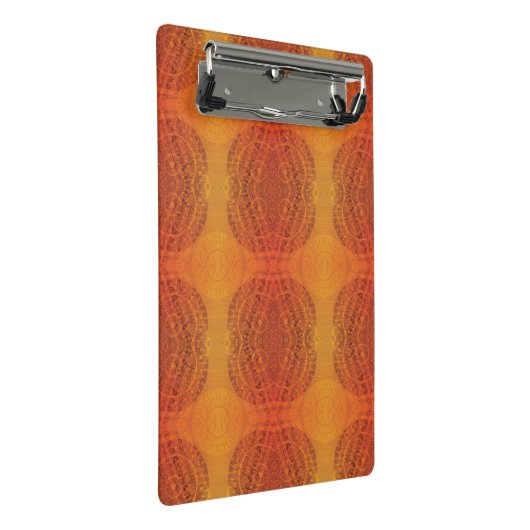 aanvaarding | Rode Sinaasappel Gele Boho Medallion Mini Klembord (Schuin)