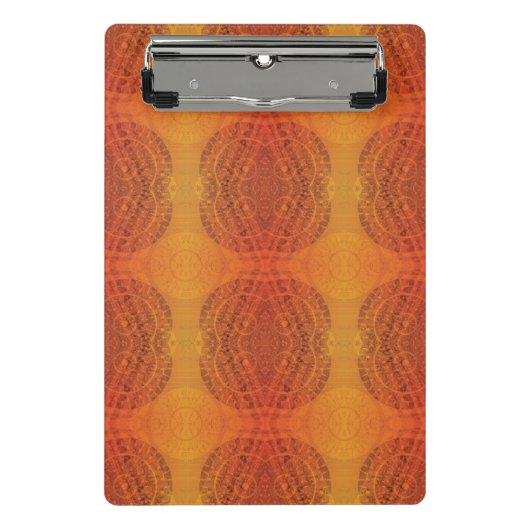 aanvaarding | Rode Sinaasappel Gele Boho Medallion Mini Klembord (Voorkant)