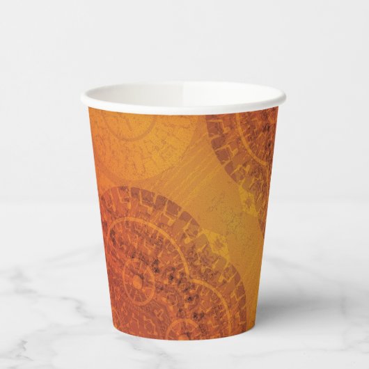 aanvaarding | Rode Sinaasappel Gele Boho Medallion Papieren Bekers (Links)