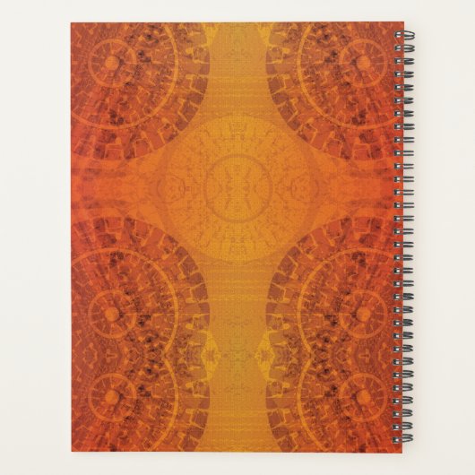 aanvaarding | Rode Sinaasappel Gele Boho Medallion Planner (Achterkant)