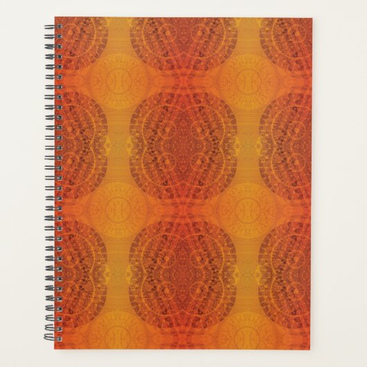 aanvaarding | Rode Sinaasappel Gele Boho Medallion Planner (Voorkant)