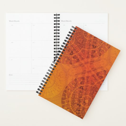 aanvaarding | Rode Sinaasappel Gele Boho Medallion Planner (Display)