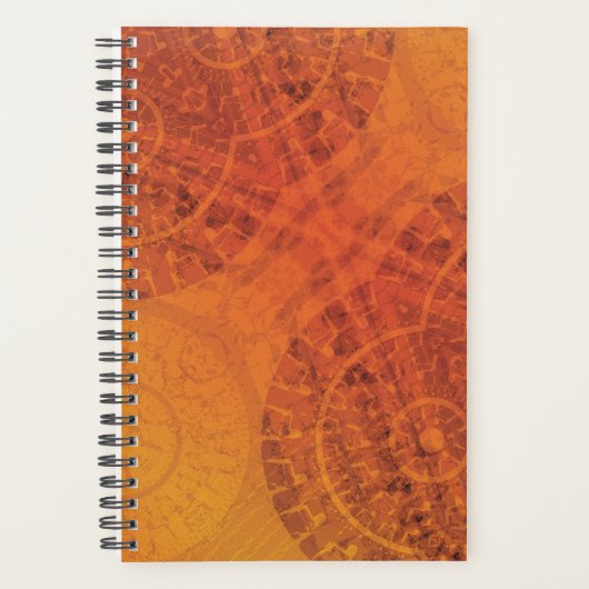 aanvaarding | Rode Sinaasappel Gele Boho Medallion Planner (Voorkant)