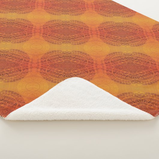 aanvaarding | Rode Sinaasappel Gele Boho Medallion Sherpa Deken (3/4)