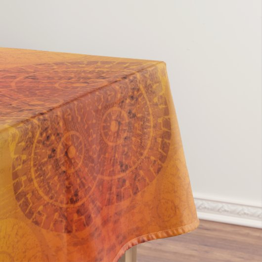 aanvaarding | Rode Sinaasappel Gele Boho Medallion Tafelkleed (Voorbeeld)