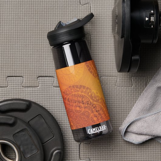 aanvaarding | Rode Sinaasappel Gele Boho Medallion Waterfles (Gym)