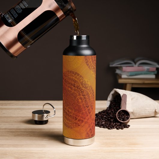 aanvaarding | Rode Sinaasappel Gele Boho Medallion Waterfles (Koffie)