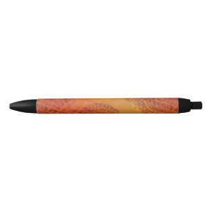 aanvaarding Rode Sinaasappel Gele Boho Medallion Zwarte Inkt Pen