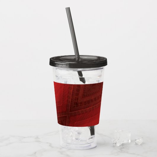 aanvaarding | rood eclectisch boho-patroon acryl drinkbeker (Voorkant ijs)