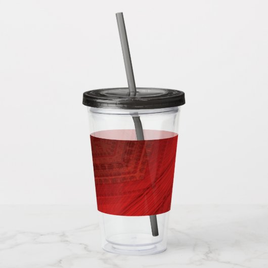aanvaarding | rood eclectisch boho-patroon acryl drinkbeker (Links)