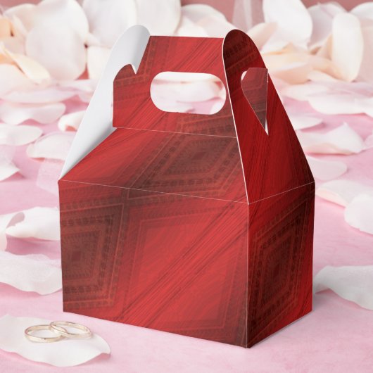 aanvaarding | rood eclectisch boho-patroon bedankdoosjes (Huwelijk)