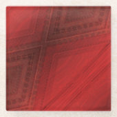 aanvaarding | rood eclectisch boho-patroon glazen onderzetter (Voorkant)