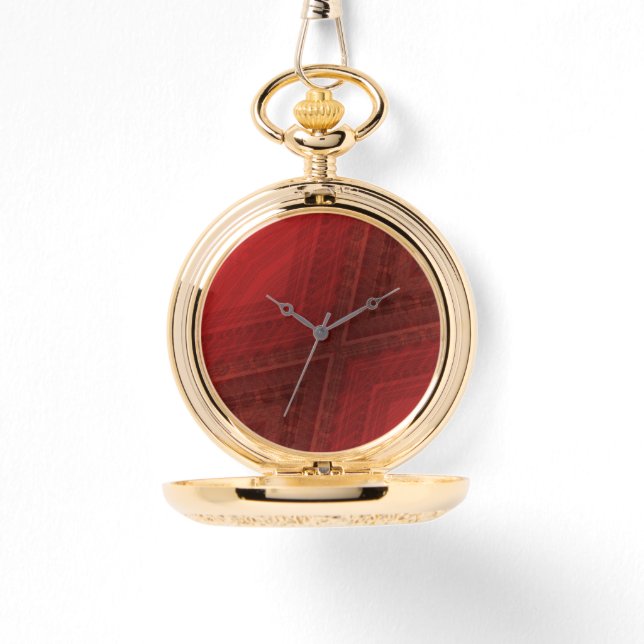 aanvaarding | rood eclectisch boho-patroon horloge (Voorkant)