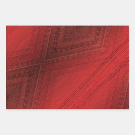 aanvaarding | rood eclectisch boho-patroon inpakpapier vel (Voorkant)