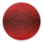 aanvaarding | rood eclectisch boho-patroon keramische knop (Voorkant)