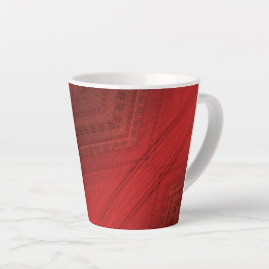 aanvaarding | rood eclectisch boho-patroon latte mok (Rechterhoek)