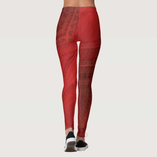 aanvaarding | rood eclectisch boho-patroon leggings (Achterkant)