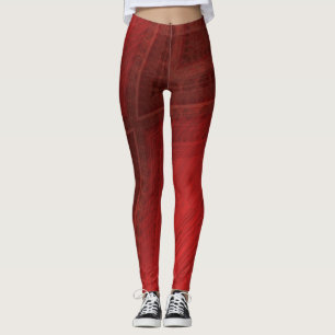 aanvaarding rood eclectisch boho-patroon leggings