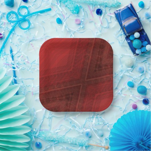 aanvaarding | rood eclectisch boho-patroon papieren bordje (Feest)