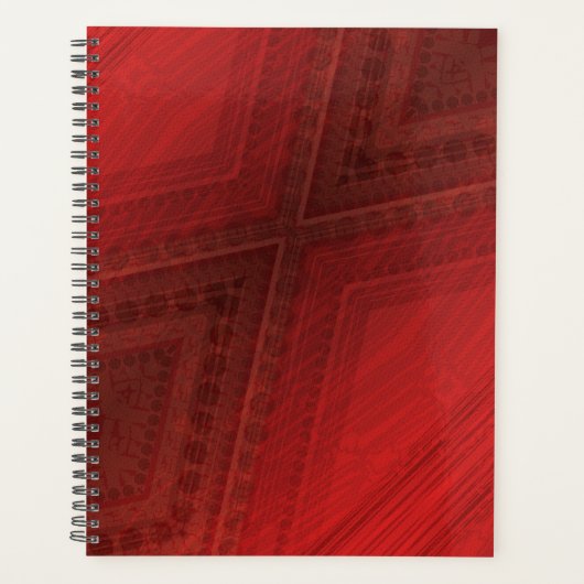 aanvaarding | rood eclectisch boho-patroon planner (Voorkant)