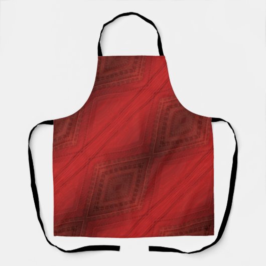 aanvaarding | rood eclectisch boho-patroon schort (Voorkant)