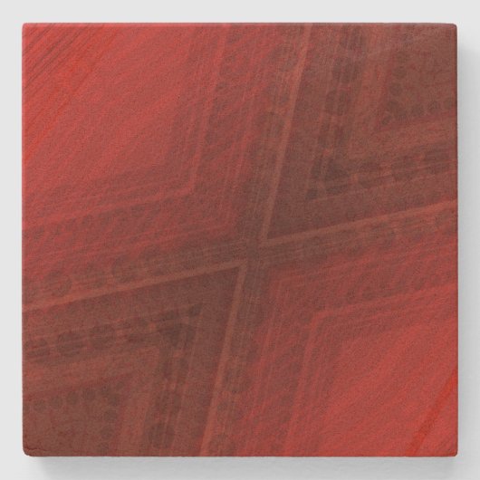 aanvaarding | rood eclectisch boho-patroon stenen onderzetter (Voorkant)