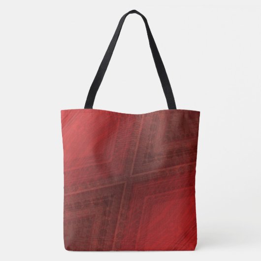 aanvaarding | rood eclectisch boho-patroon tote bag (Achterkant)