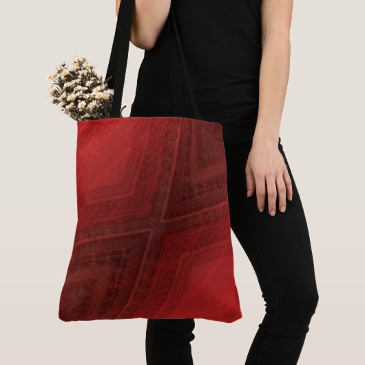 aanvaarding | rood eclectisch boho-patroon tote bag (Dichtbij)