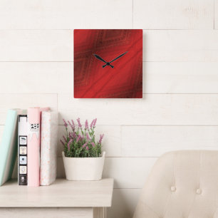 aanvaarding   rood eclectisch boho-patroon vierkante klok