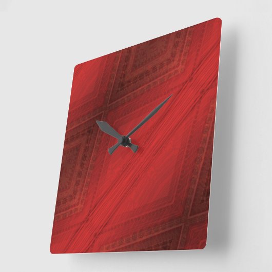 aanvaarding | rood eclectisch boho-patroon vierkante klok (Hoek)