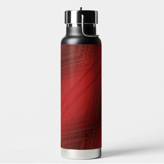 aanvaarding | rood eclectisch boho-patroon waterfles (Links)