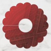 aanvaarding | rood eclectisch boho-patroon wijnglaslabel (Voorkant)