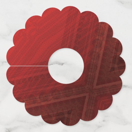 aanvaarding | rood eclectisch boho-patroon wijnglaslabel (Voorkant)