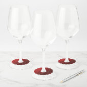 aanvaarding | rood eclectisch boho-patroon wijnglaslabel (Set)