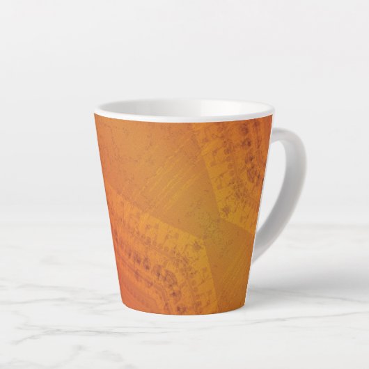 aanvaarding | Rood Oranje geel Shibori-patroon Latte Mok (Rechterhoek)