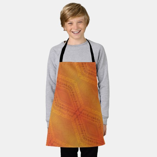 aanvaarding | Rood Oranje geel Shibori-patroon Schort (Gedragen)