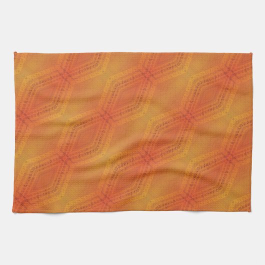 aanvaarding | Rood Oranje geel Shibori-patroon Theedoek (Horizontaal)