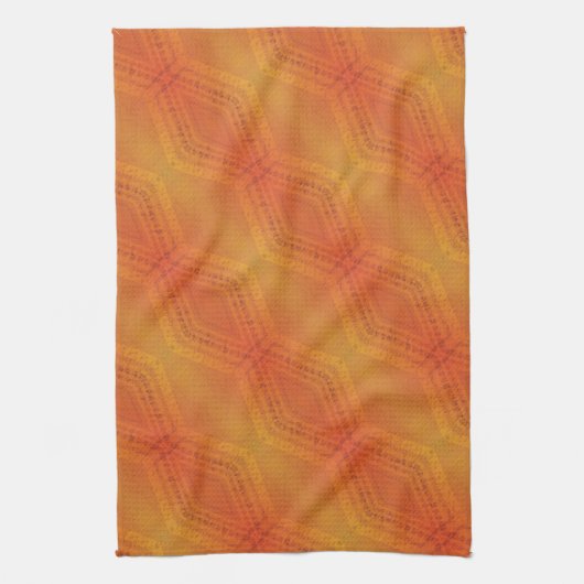 aanvaarding | Rood Oranje geel Shibori-patroon Theedoek (Verticaal)