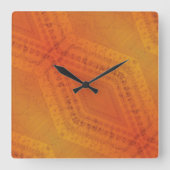 aanvaarding | Rood Oranje geel Shibori-patroon Vierkante Klok (Voorkant)