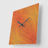 aanvaarding | Rood Oranje geel Shibori-patroon Vierkante Klok (Hoek)