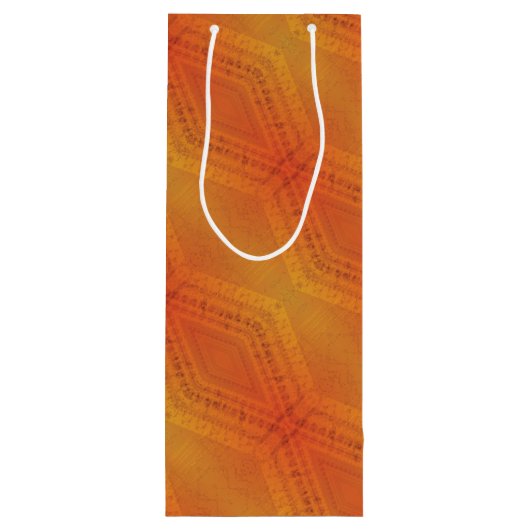 aanvaarding | Rood Oranje geel Shibori-patroon Wijn Cadeautas (Achterkant)