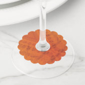 aanvaarding | Rood Oranje geel Shibori-patroon Wijnglaslabel (Dichtbij)