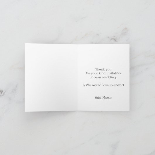 Aanvaarding van de bruiloft Bedankt Card Pink Hear (Binnen)