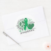 Aanvaarding van psychische gezondheidszorg Vredesl Ronde Sticker (Envelop)