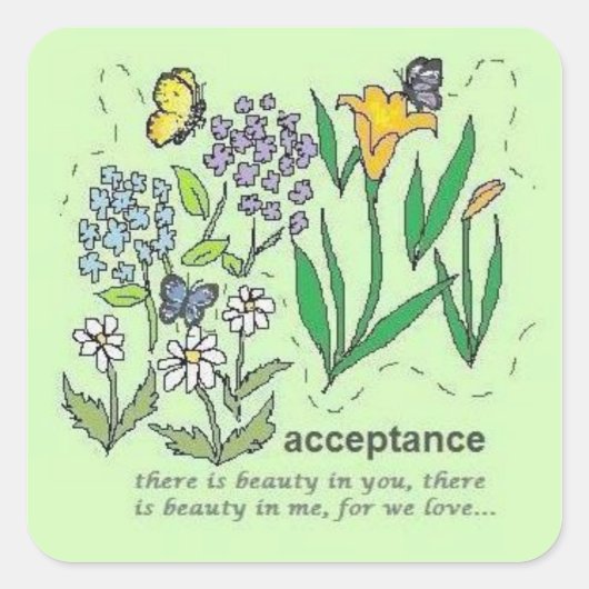 aanvaarding vierkante sticker (Voorkant)